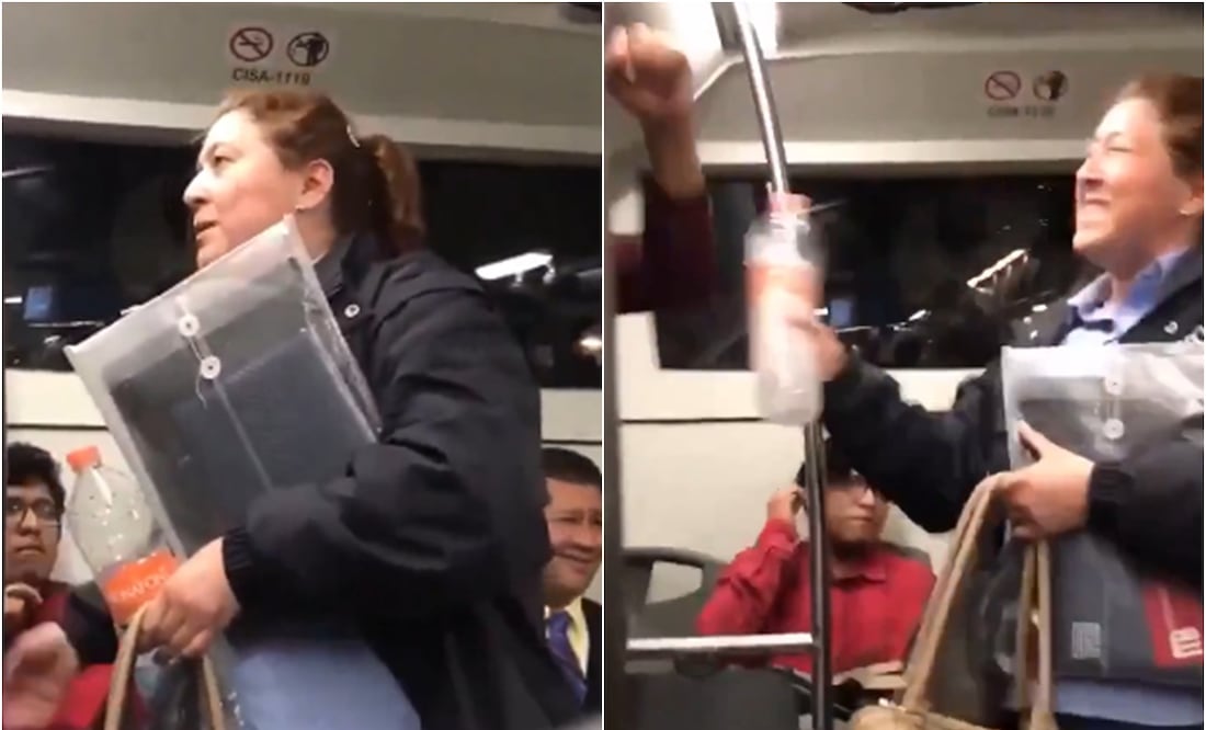 "Lady Herpes" golpea a un pasajero en el Metrobús de la CDMX; ¿Qué pasó?. Foto: Captura de pantalla / X