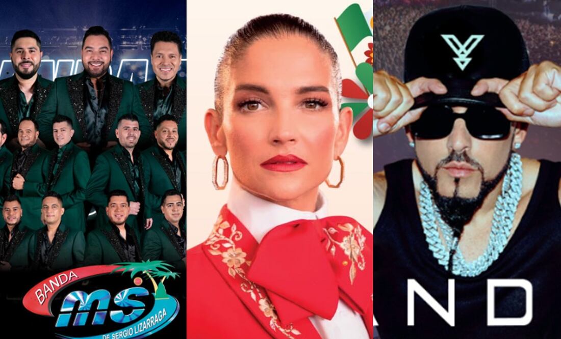 15 de septiembre. Conciertos gratis en la CDMX, desde Banda MS hasta Yandel y Natalia Jiménez. Foto: redes sociales