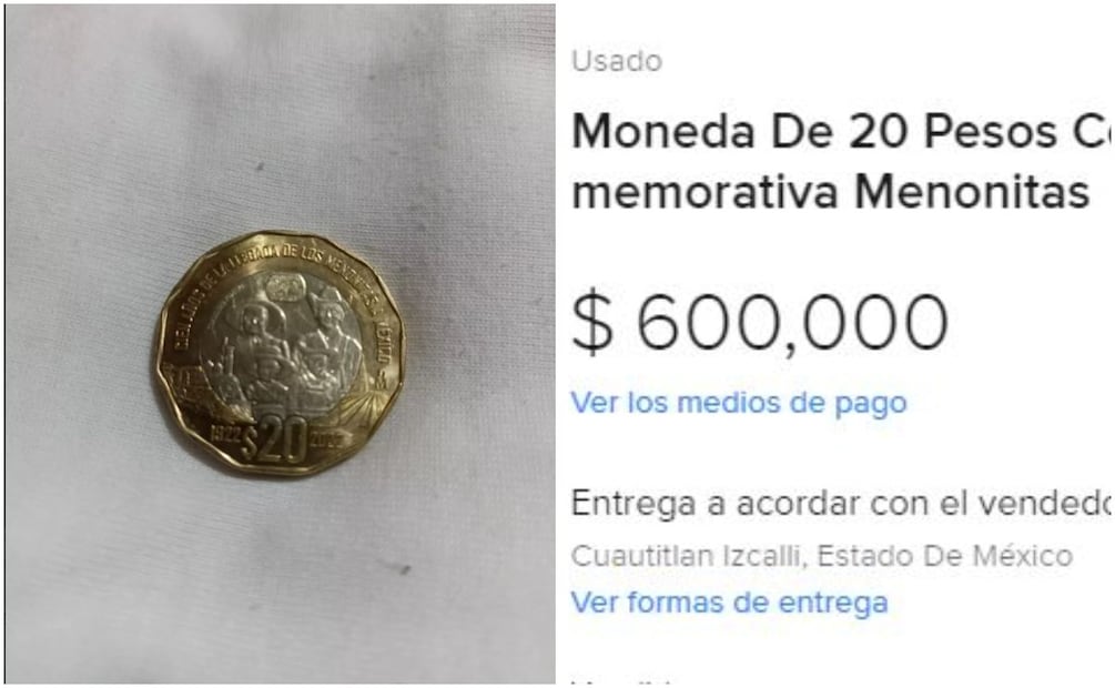 Moneda conmemorativa de los menonitas. Foto: Captura / Mercado Libre