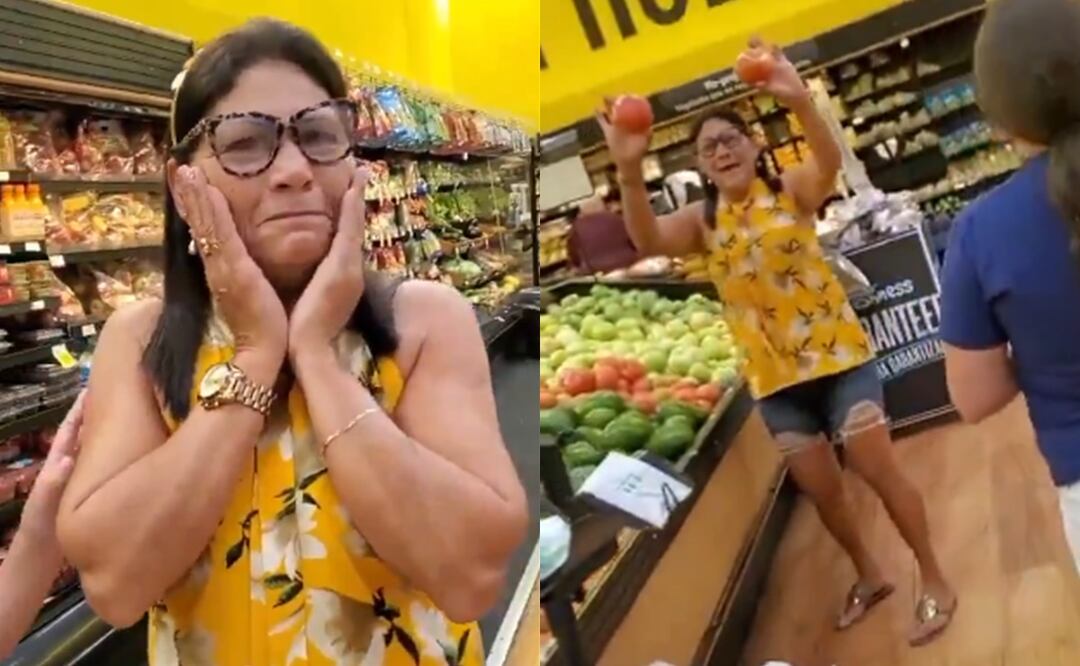 Mujer cubana se emociona al entrar a un supermercado en Miami; “yo nunca había visto esto”. Foto: Captura X