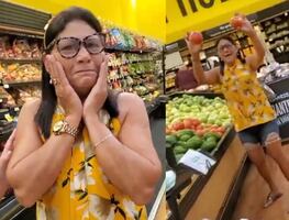 Mujer cubana se emociona en un supermercado en Miami; "yo nunca había visto esto". VIDEO