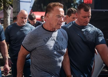 Video. El momento en que Schwarzenegger recibió una patada por la espalda