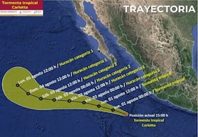 Tormenta tropical Carlotta amenaza al Pacífico; alertan por fuertes vientos y lluvias torrenciales en Jalisco, Colima y Michoacán