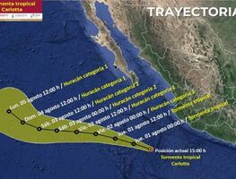 Tormenta tropical Carlotta amenaza al Pacífico; alertan por fuertes vientos y lluvias torrenciales en Jalisco, Colima y Michoacán
