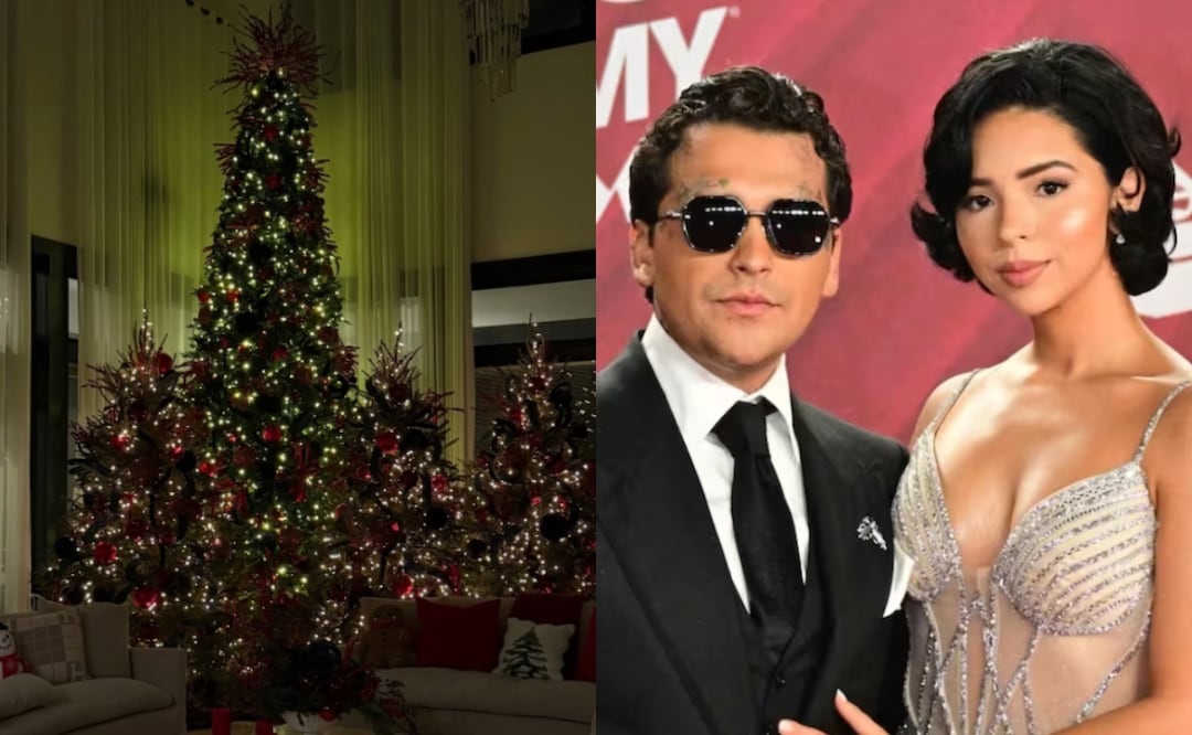 “Cada arbolito es una ex”: Redes se burlan de la decoración navideña de Nodal y Ángela Aguilar. Foto: Tomada de Instagram @angela_aguilar_ / AFP