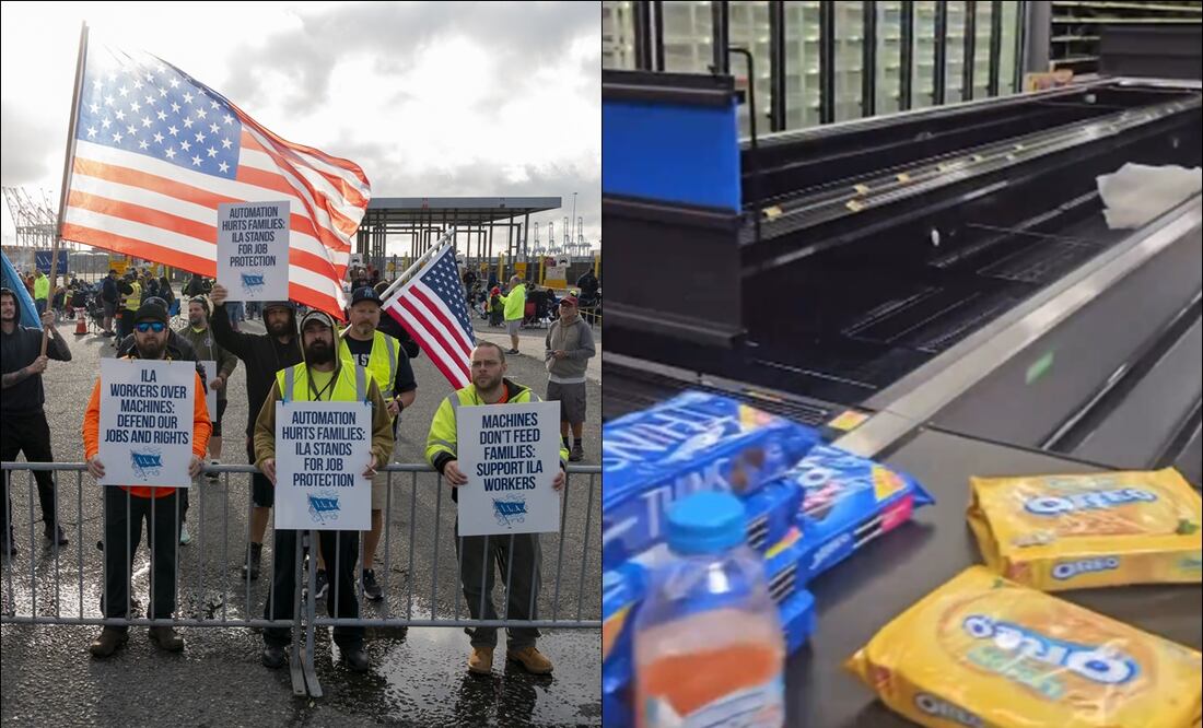 Compras de pánico, caos y desabasto en Estados Unidos por huelga de trabajadores portuarios. ¿Qué productos se verán afectados? EFE/Ángel Colmenares/Captura X