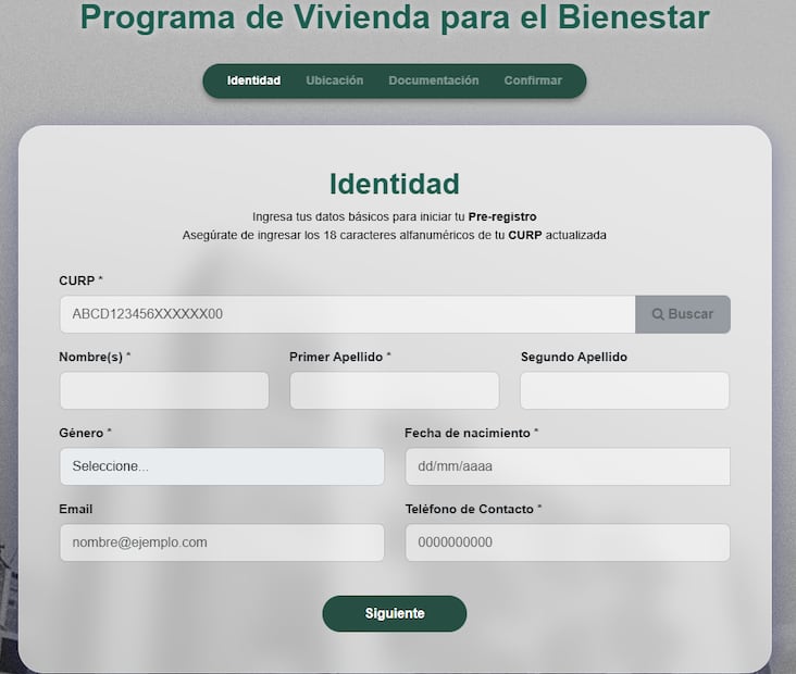 Vivienda del bienestar pre registro en linea. Foto: Tomada CONAVI.