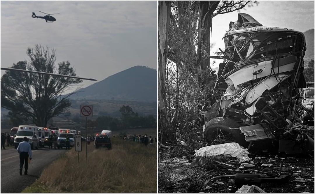 Fatal accidente de autobús en carretera a Amealco, Querétaro: 9 muertos y cierre total. Foto: Protección Civil de Querétaro y de El Marqués