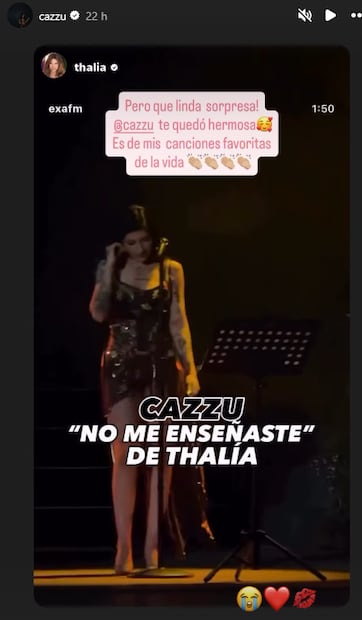 ¿Le da la espalda a Ángela? Thalía elogia a Cazzu por cover de ‘No me enseñaste’ en el Auditorio Nacional. Foto: Instagram