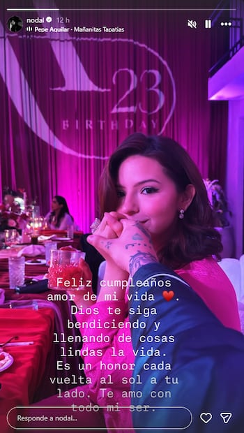 Nodal felicita a Ángela en su cumpleaños. Foto: Instagram @nodal
