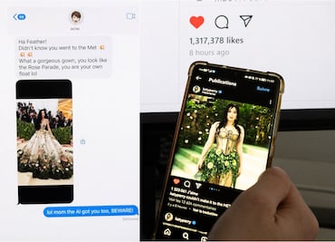 Una foto de Katy Perry en la Met Gala creada con IA engaña a su propia madre; "Qué vestido tan precioso", le dice