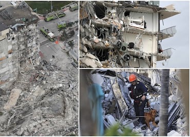 Llegan rescatistas de México a zona de colapso de edificio en Miami
