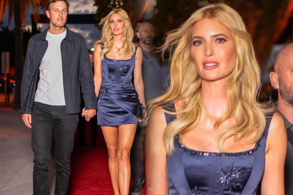 Ivanka Trump luce mini vestido satinado de impacto en exclusiva cena en Miami. Foto: Splash News/The Grosby Group