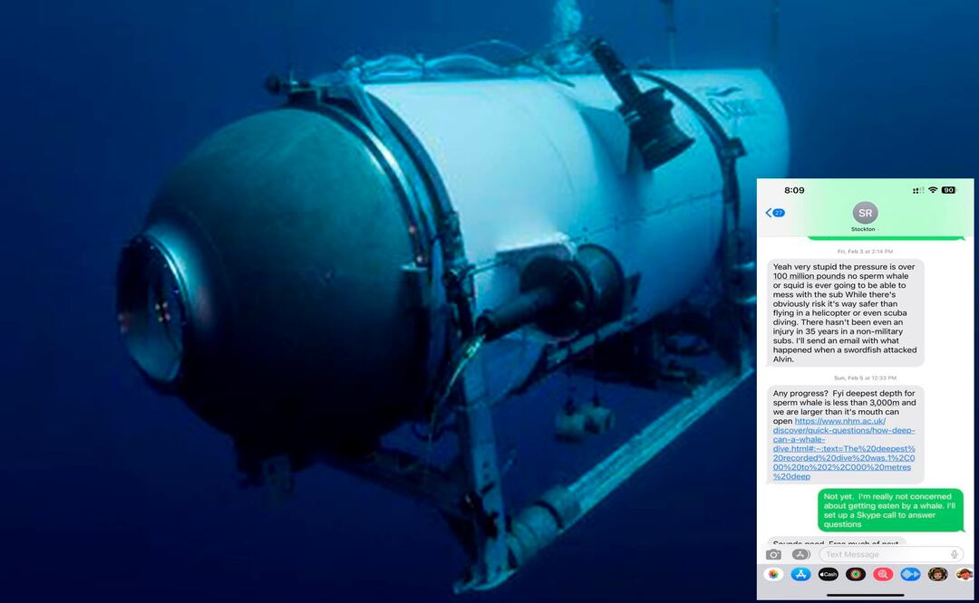 El empresario Jay Bloom dudó de la seguridad del submarino que hacía tours hacia el Titanic y el CEO de la compañía intentó convencerlo por mensajes. Foto: OceanGate Expeditions vÍa AP.