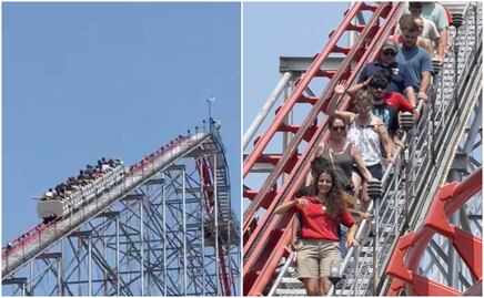 ¡De terror! Visitantes bajan a pie desde 60 metros de altura tras falla en montaña rusa de EU