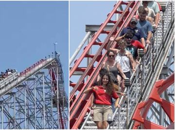 ¡De terror! Visitantes bajan a pie desde 60 metros de altura tras falla en montaña rusa de EU