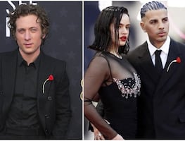 Jeremy Allen White le copia a Rauw Alejandro y usa lujoso broche rojo alusivo a Rosalía en los Critic’s Choice Awards