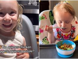 Niña estadounidense se vuelve viral por preferir el pozole a los ‘chicken nuggets’