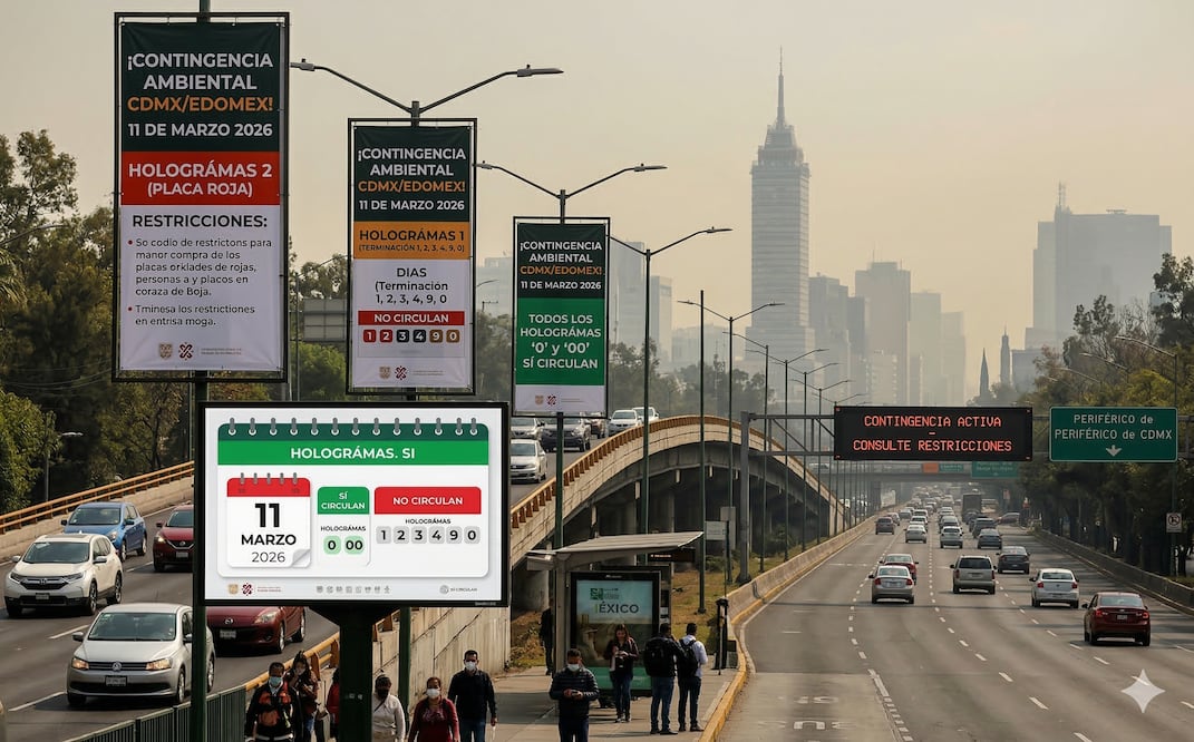 Activan contingencia ambiental: qué autos no circulan el 11 de marzo en CDMX y Edomex