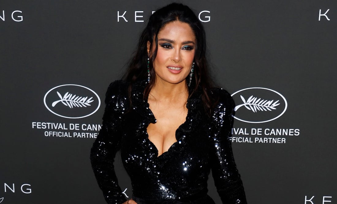 Salma Hayek deslumbra con un vestido de lentejuelas en el lanzamiento de 'Black Mirror'. Foto: EFE