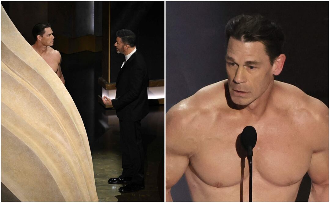 John Cena se lleva la noche de los Óscar 2024 por quitarse la ropa para presentar premio. Foto: AFP