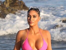 El bikini estampado con el que Kim Kardashian 'robó miradas'