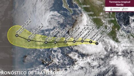 Narda amenaza al Pacífico mexicano: alertan por deslaves, inundaciones y oleaje de hasta 3 metros