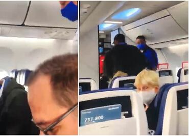 Sacan a partidario de Trump de avión por quitarse el cubrebocas para comer