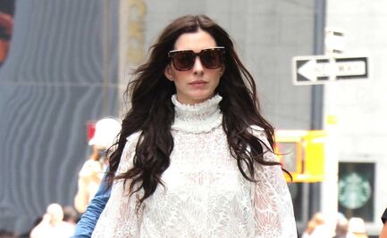 Anne Hathaway destila glamour y elegancia en el set de grabación