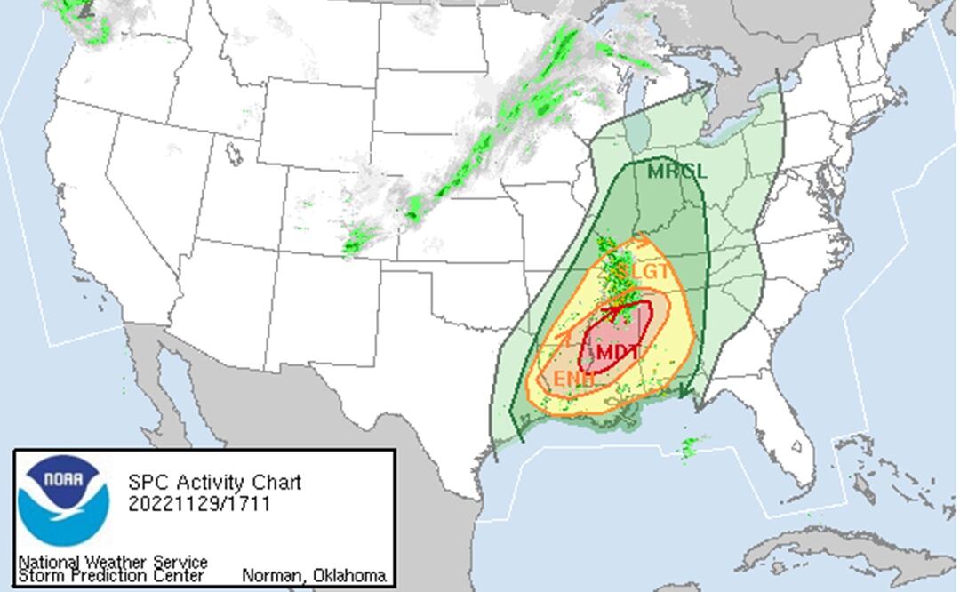 ¿Dónde golpean con más fuerza los tornados en Estados Unidos?   www.spc.noaa.gov
