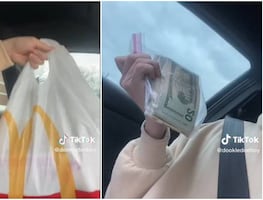 Video. Joven va a McDonald’s por comida y le entregan miles de dólares por accidente