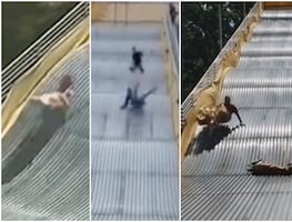 Video. Tobogán de Detroit cierra el mismo día de su reapertura por lesionar a usuarios