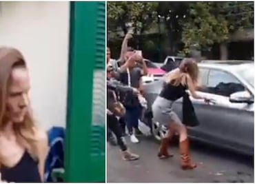 "Lady Racista": Ximena Pichel fue agredida tras primera audiencia por caso discriminación; le lanzan chorros de agua