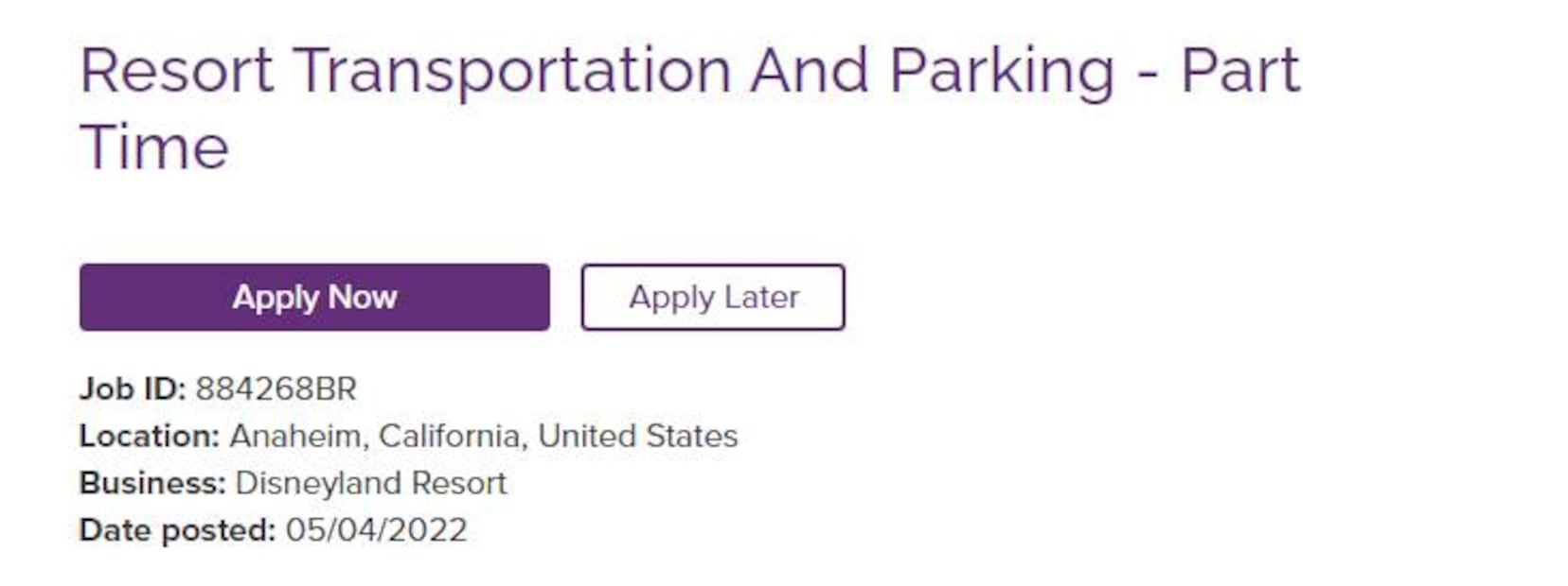 Buscan empleados para estacionamiento de Disneyland; pagan 17 dólares la hora