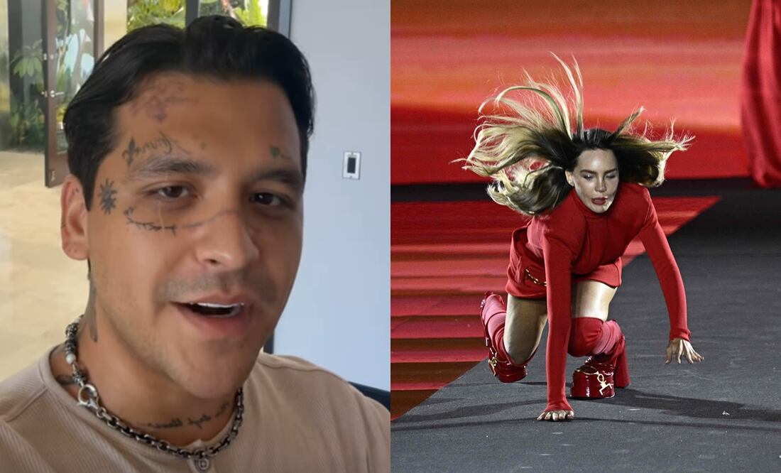 Christian Nodal se “burla” de la caída de Belinda con un polémico comentario. Foto: JULIEN DE ROSA / AFP