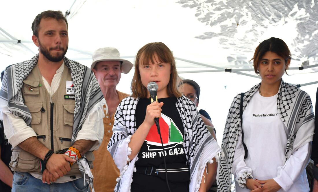 Barco de Flotilla con Greta Thunberg espera llegar a Gaza en 7 días con ayuda humanitaria EFE/EPA/ORIETTA SCARDINO