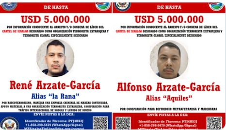 Tras caída de “El Mencho”, EU va por los hermanos Arzate, del cártel de Sinaloa: ofrece 10 MILLONES de dólares