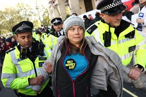 Fotos de la detención de Greta Thunberg en Londres; ¿Por qué protestaba?