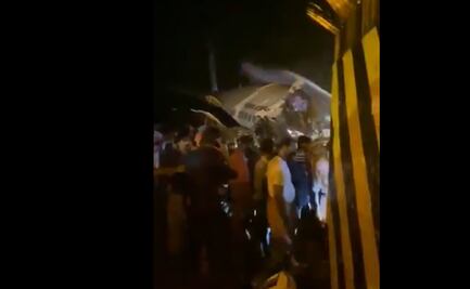 Video. Avión de India, con al menos 185 pasajeros, se parte en dos al aterrizar