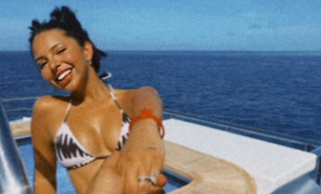 Ángela Aguilar impacta con diminuto bikini en fotos de Christian Nodal; ¿Y el embarazo? Foto: Captura Instagram