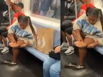 Escándalo en el Metro: mujer se hace pedicure en pleno vagón y usuarios se indignan. VIDEO