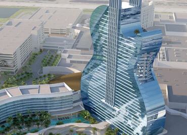 Hard Rock inaugura su hotel con forma de guitarra; la fiesta durará 4 días