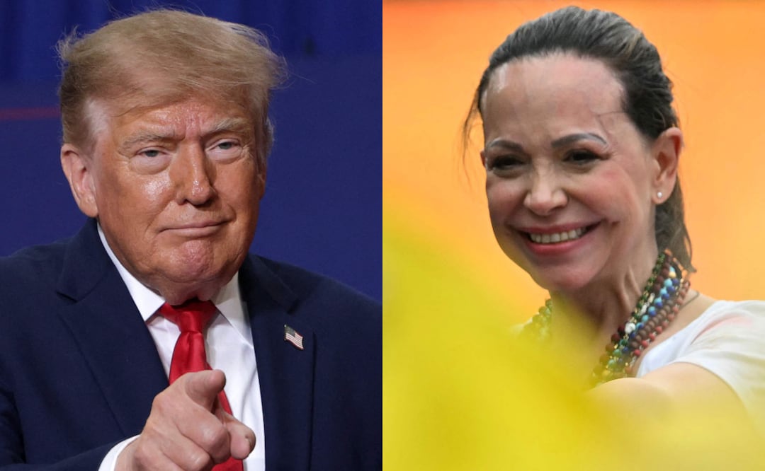 Trump reacciona al regreso de María Corina Machado a Venezuela: “Espero que esté a salvo”. (Photo by ALEX WONG / GETTY IMAGES NORTH AMERICA / Getty Images via AFP) (Photo by MARTIN BERNETTI / AFP)