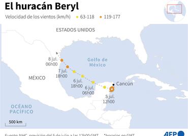 Huracán Beryl se debilita sobre México pero mantiene su peligrosidad hacia Texas