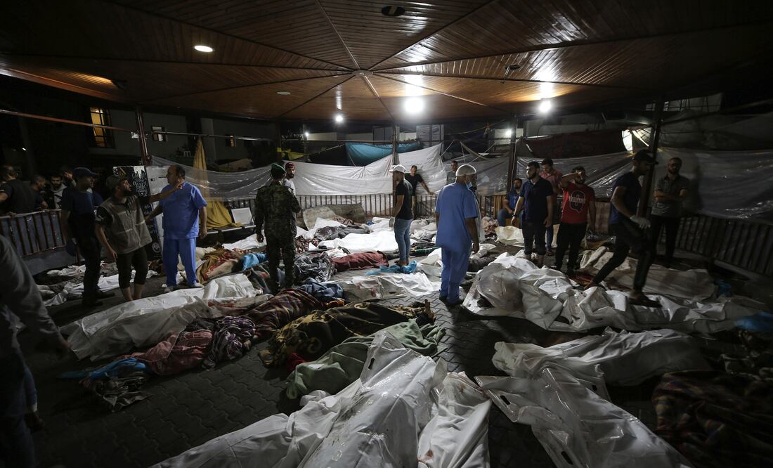 Al menos 500 muertos en un bombardeo israelí en hospital de Gaza, según fuentes de Sanidad. (AP Photo/Abed Khaled)