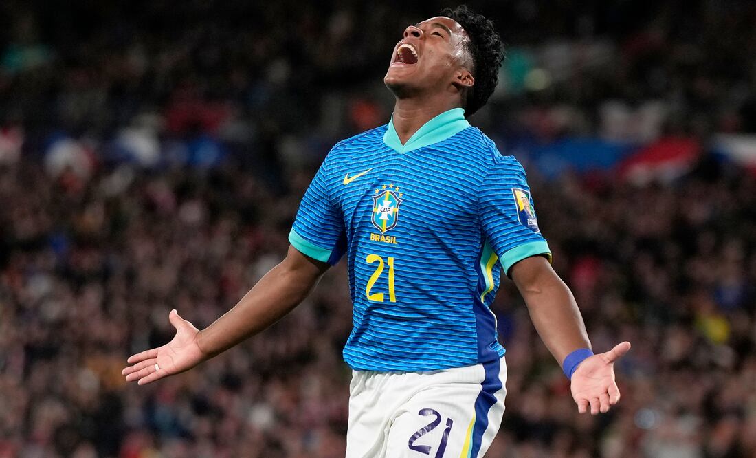 ¿Quién es Endrick? El brasileño promesa de 17 años próximo a estrenarse con el Real Madrid. Foto: AP / Alastair Grant