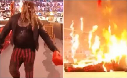 Luchador de la WWE incendia a su contrincante en pleno combate