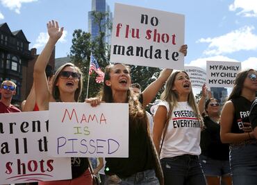 Protestan en Boston contra la vacuna gripal obligatoria