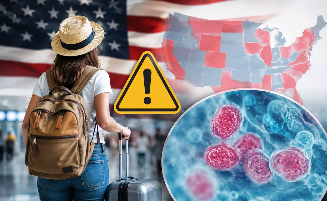 México alerta a quienes viajen a EU por brote de ciclosporiasis en 34 estados. Foto IA