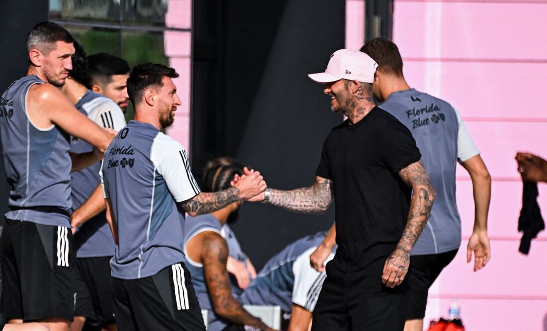 Messi en su entrenamiento con el resto del equipo del Inter Miami. (Photo by CHANDAN KHANNA / AFP)